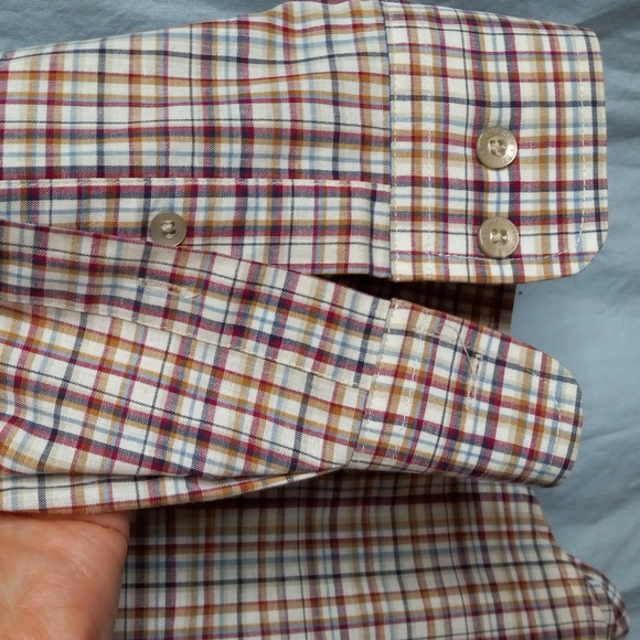 Haggar XL Plaid Long Sleeve Button Front Shirt Mens - Picture 5 of 13